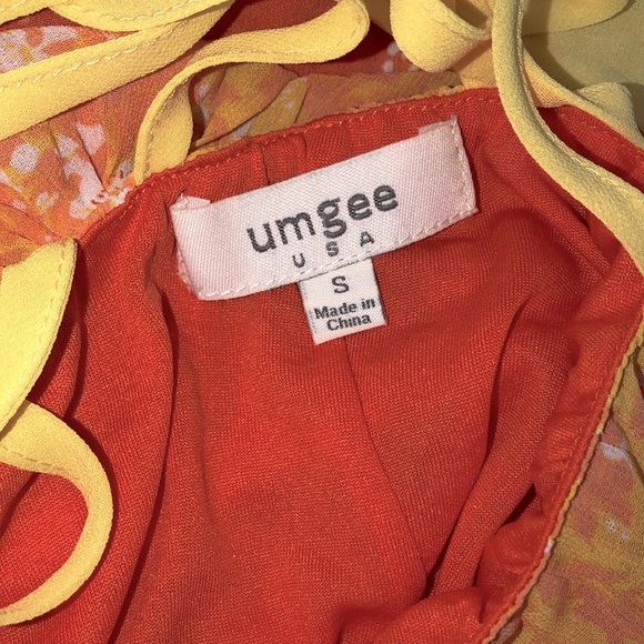 Umgee small orange & yellow maxi dress - Picture 5 of 7